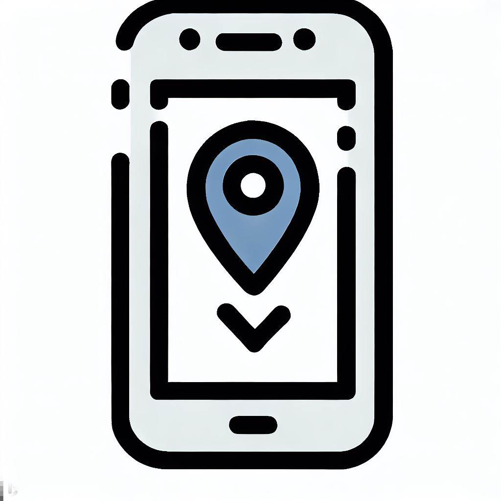SVG Illustration of a smartphone with a map icon